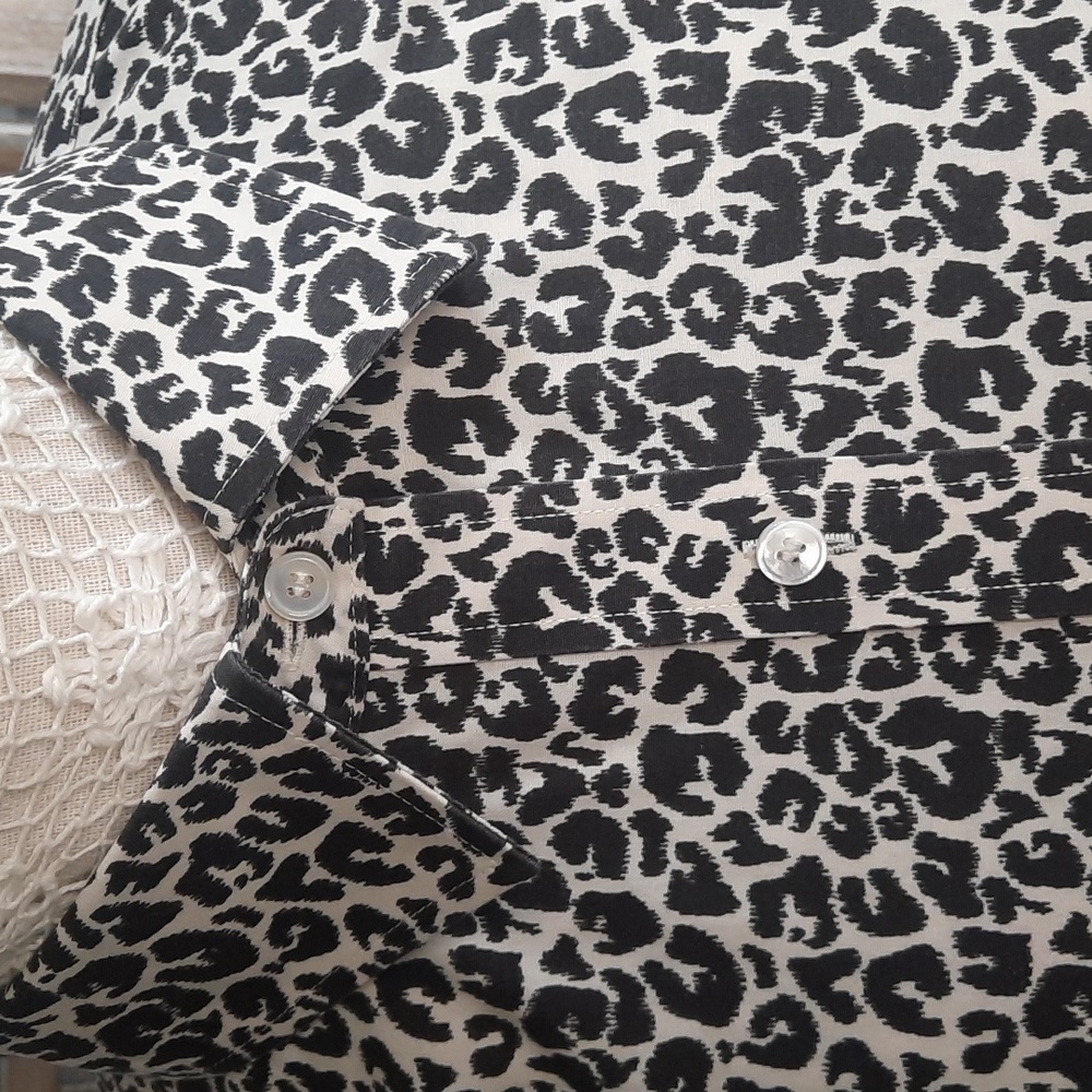 Talbots Black and White Animal Print Top Size 14p - Picture 2 of 7